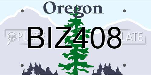 BIZ408 Oregon License Plate