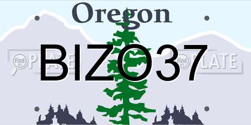 BIZO37 Oregon License Plate