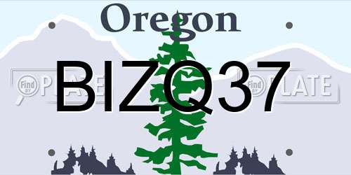 BIZQ37 Oregon License Plate