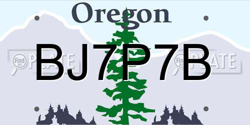 BJ7P7B Oregon License Plate
