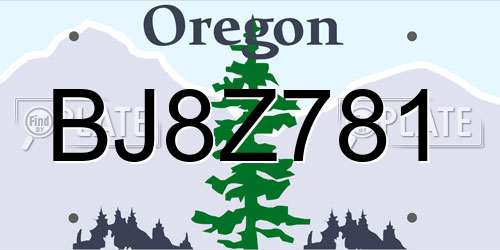 BJ8Z781 Oregon License Plate