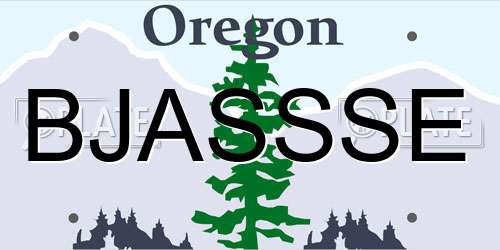 BJASSSE Oregon License Plate