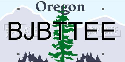 BJBTTEE Oregon License Plate