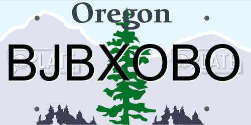 BJBXOBO Oregon License Plate