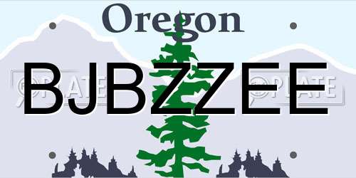 BJBZZEE Oregon License Plate
