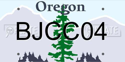 BJCC04 Oregon License Plate