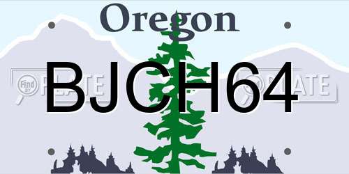 BJCH64 Oregon License Plate
