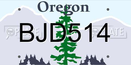 BJD514 Oregon License Plate