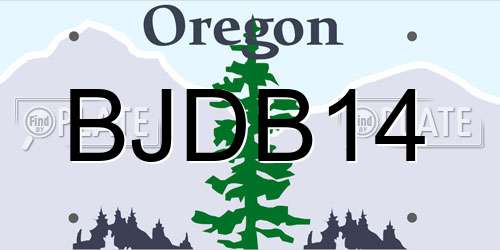 BJDB14 Oregon License Plate