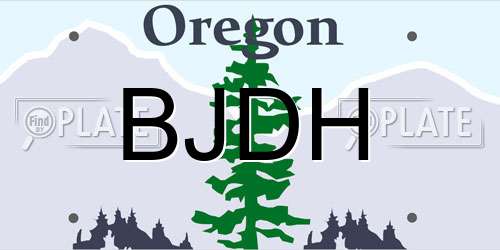 BJDH Oregon License Plate