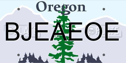 BJEAEOE Oregon License Plate
