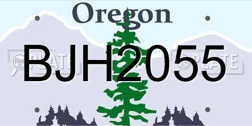 BJH2055 Oregon License Plate