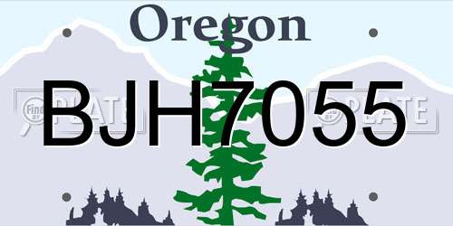 BJH7055 Oregon License Plate