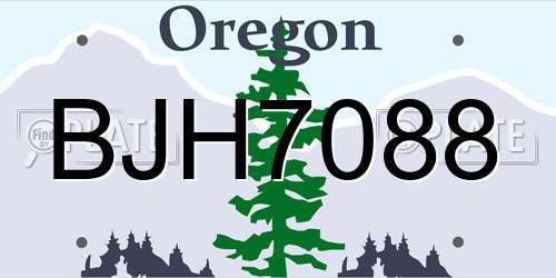 BJH7088 Oregon License Plate