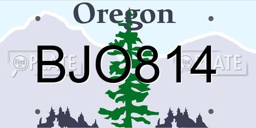 BJO814 Oregon License Plate