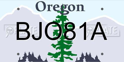 BJO81A Oregon License Plate