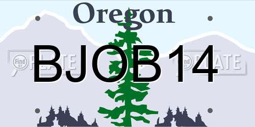 BJOB14 Oregon License Plate