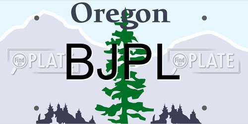 BJPL Oregon License Plate