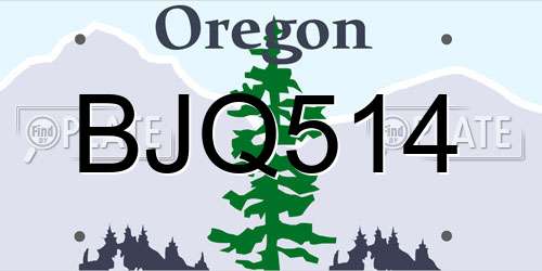 BJQ514 Oregon License Plate