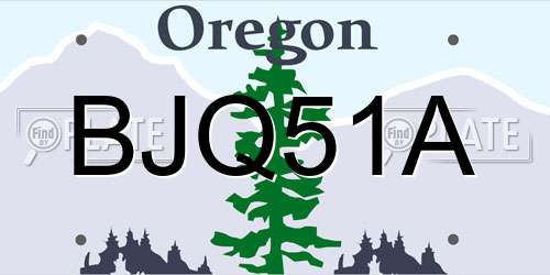 BJQ51A Oregon License Plate