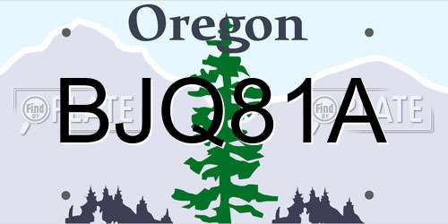 BJQ81A Oregon License Plate