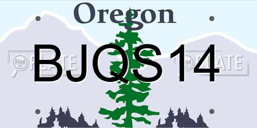 BJQS14 Oregon License Plate