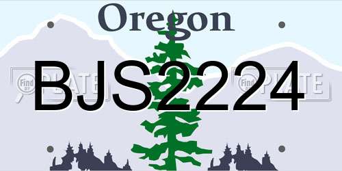 BJS2224 Oregon License Plate