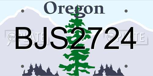 BJS2724 Oregon License Plate