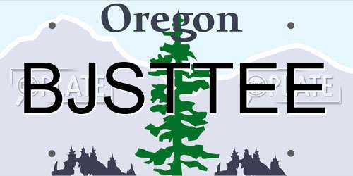 BJSTTEE Oregon License Plate