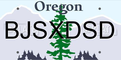 BJSXDSD Oregon License Plate