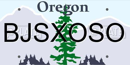 BJSXOSO Oregon License Plate