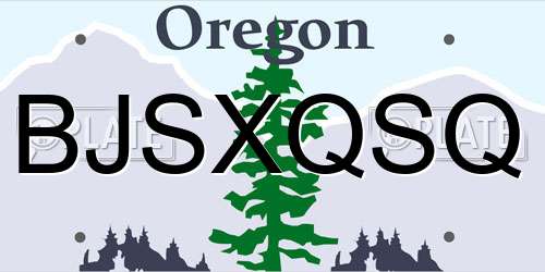 BJSXQSQ Oregon License Plate