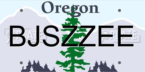 BJSZZEE Oregon License Plate