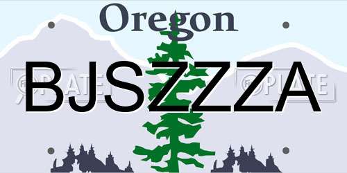 BJSZZZA Oregon License Plate