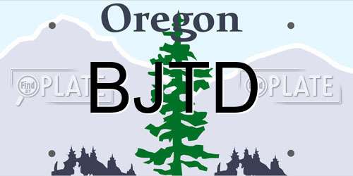 BJTD Oregon License Plate