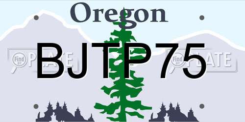 BJTP75 Oregon License Plate