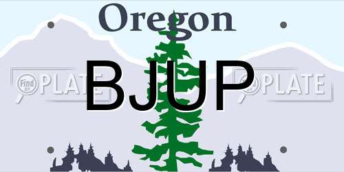 BJUP Oregon License Plate
