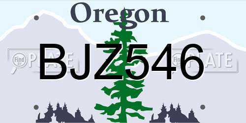 BJZ546 Oregon License Plate