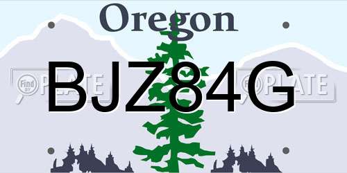 BJZ84G Oregon License Plate