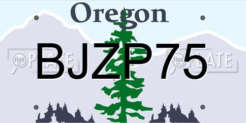 BJZP75 Oregon License Plate