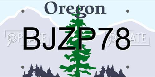 BJZP78 Oregon License Plate