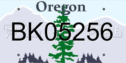 BK05256 Oregon License Plate