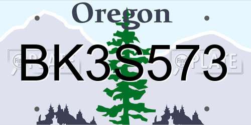 BK3S573 Oregon License Plate