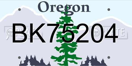 BK75204 Oregon License Plate