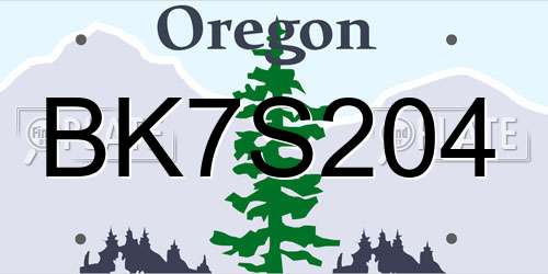 BK7S204 Oregon License Plate
