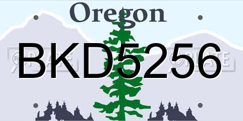 BKD5256 Oregon License Plate