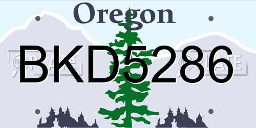 BKD5286 Oregon License Plate