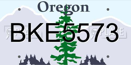 BKE5573 Oregon License Plate