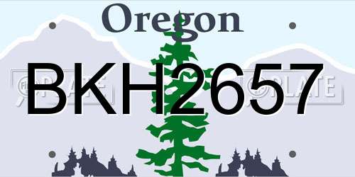 BKH2657 Oregon License Plate