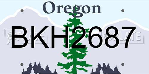 BKH2687 Oregon License Plate